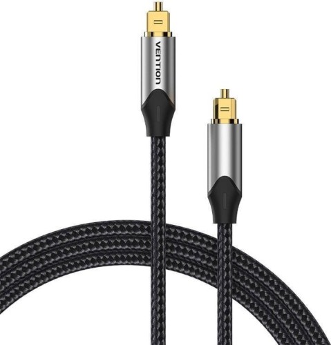 Kabel audio optyczny Vention w oplocie z aluminiowym złączem 5m szary