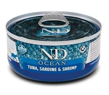 N&D Cat Ocean Tuna, Sardine&Shrimps - mokra karma dla kota - 70 g