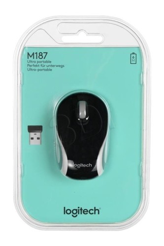 Mysz Logitech M187 Mini 910-002731 (optyczna; 1000 DPI; kolor czarny