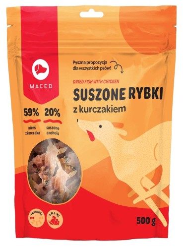 Suszone rybki z kurczakiem - przysmak dla psa - 500g