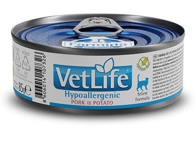 VET LIFE NATURAL DIET CAT HYPOALLERGENIC PORK&POTATO 85g