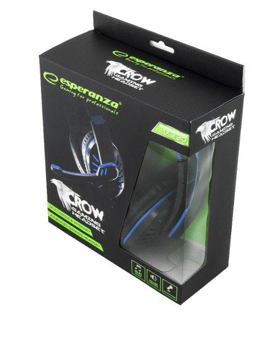 SŁUCHAWKI Z MIKROFONEM DLA GRACZY CROW NIEBIESKIE EGH330B