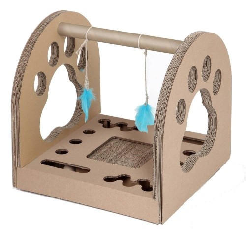 kartonowy z piórkami Fun Park Ball - drapak dla kota - 1 sztuka