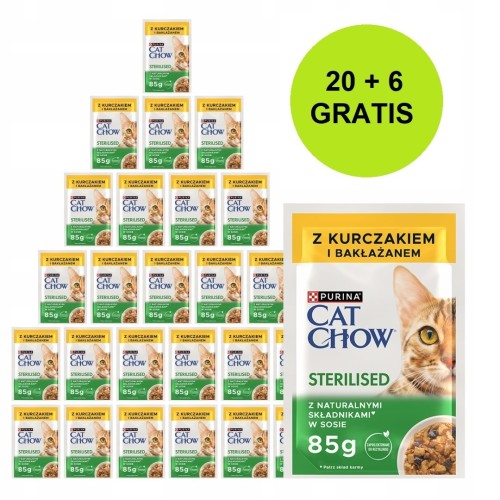 PURINA CAT CHOW STRLS Kur&Bakł 20+6 saszet. 2,21kg