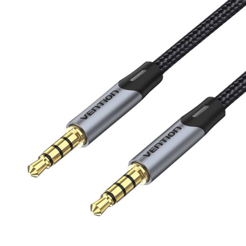 Kabel audio TRRS 3,5mm męski do męskiego kabla Aux 1,5m Vention BAQHG Szary