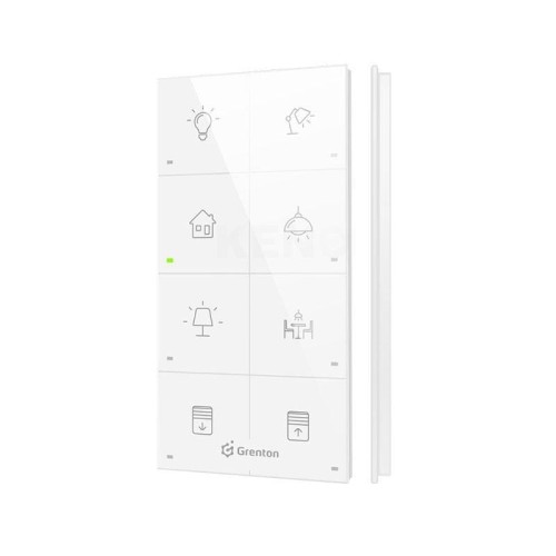 Panel dotykowy Grenton / 8 pól dotykowych / TF-Bus / biały szklany front