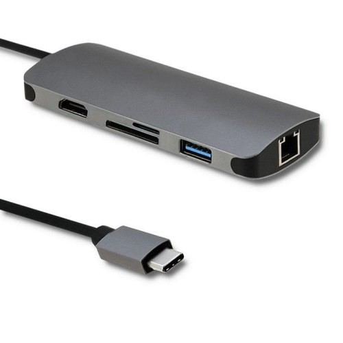 ADAPTER USB 3.1 C MĘSKI | HDMI ŻEŃSKIE | USB 3.0 ŻEŃSKIE | RJ-45 ŻEŃSKIE | SD | MICRO SD | PD