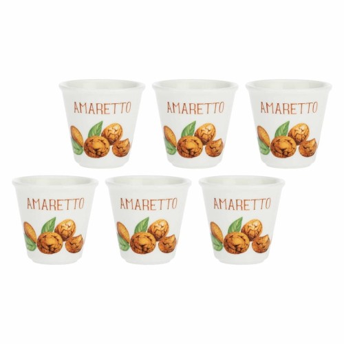 Zestaw 6 kieliszków do Amaretto Liquorelli - Biały, 75 ml