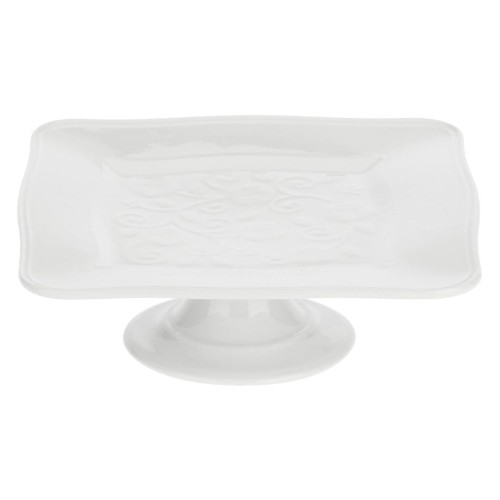 Prostokątna patera do ciast Florentina - Biały, 20 cm