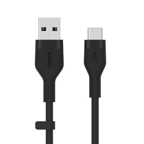 CABLE USB-A - USB-C SILICONE 2M CZARNY
