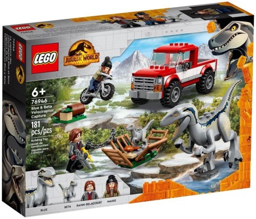 Jurassic World 76946 Schwytanie welociraptorów Blue i Bety