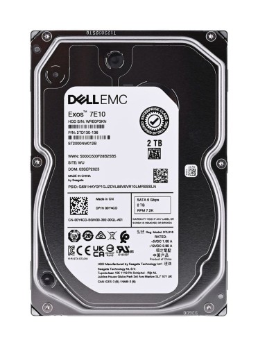 2TB 7.2K RPM SATA 6Gbps 512n 3.5in Cabled Hard Drive for PE T150