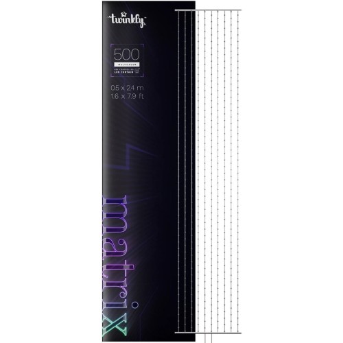 Twinkly Matrix – 500 RGB LED Lampki w kształcie pereł, przezroczysty przewód, 1.7x7.8ft typ wtyczki F