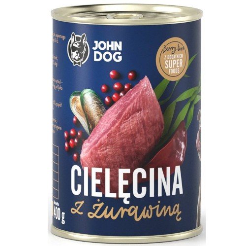 John Dog BERRY Adult cielęcina z żurawiną 800g