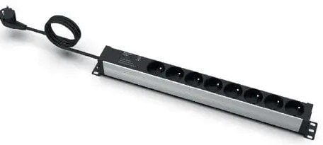 Net Listwa zasilająca 19" 8-gn.z bolcem,zabezpieczenie przeciwprzepięciowe, kabel 3mb wtyk uni-schuko