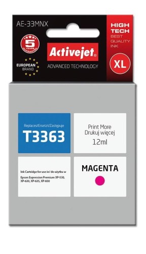 AE-33MNX Tusz (zamiennik Epson 33XL T3363; Supreme; 12 ml; czerwony)