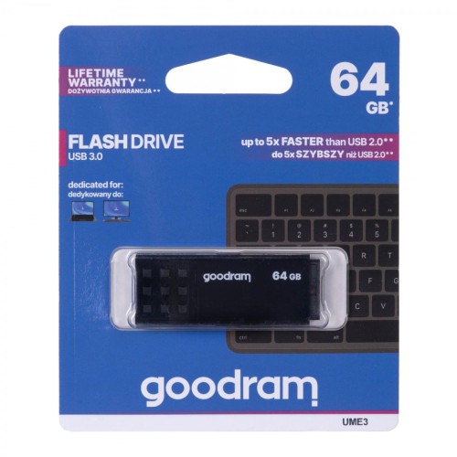 Pendrive GoodRam UME3 UME3-0640K0R11 (64GB; USB 3.0; kolor czarny)