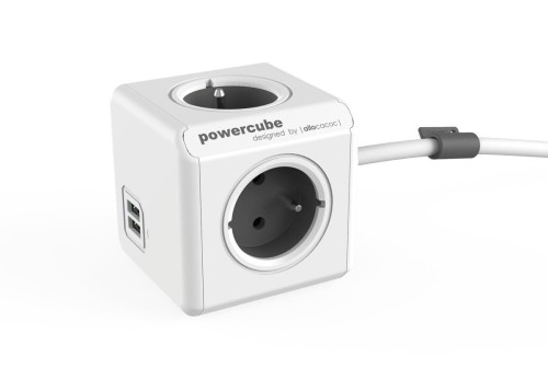 Przedłużacz allocacoc PowerCube Extended USB 2404/FREUPC (3m; kolor szary)
