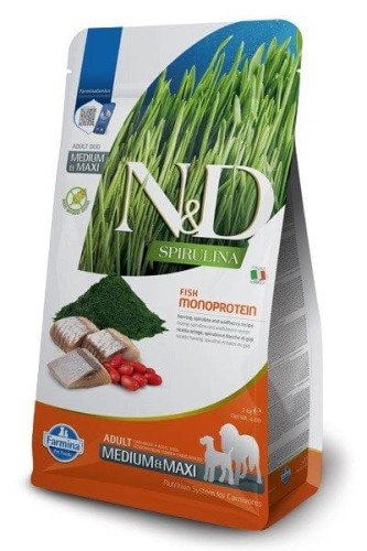N&D Spirulina Herring Adult Medium&Maxi - sucha karma dla psa - 7 kg