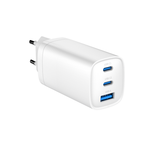 GEMBIRD SZYBKA ŁADOWARKA USB POWER DELIVERY USB TYPU C, 3X USB, 65 W, GAN BIAŁA