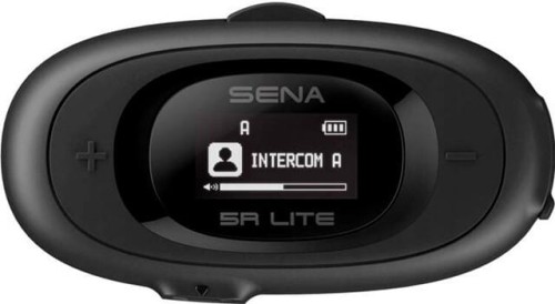 Interkom motocyklowy Sena 5R-01D 5R Lite Bluetooth 5.1 700m z wyświetlaczem LCD i uniwersalnym zestawem mikrofonów na 2 kaski