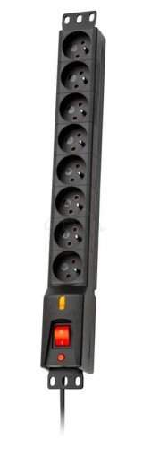 Listwa przeciwprzepięciowa Lestar LXARM 810 G-A K.:CZ 1,5M (8 x UTE; 10 A; 1,5m; kolor czarny)