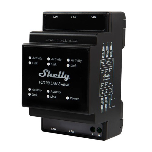 Przełącznik Ethernet z 5 portami RJ45 Shelly LAN Switch