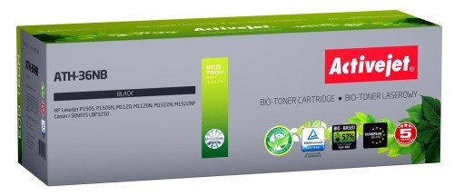 BIO Activejet ATH-36NB Toner (zamiennik HP 36A CB436A, Canon CRG-713; Supreme; 2000 stron; czarny). ECO Toner. Proszek w tonerze jest biodegradowalny.