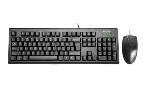 Klawiatura, Zestaw klawiatura + mysz membranowa A4 TECH A4TKLA43774 (USB 2.0; kolor czarny; optyczna)