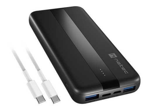 NATEC POWERBANK TREVI SLIM Q V2 10000MAH PD USB-C 20W + USB-A 18W + KABEL USB-C