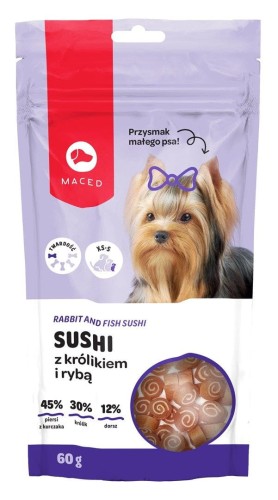 Sushi z królikiem i rybą - przysmak dla psa - 60g