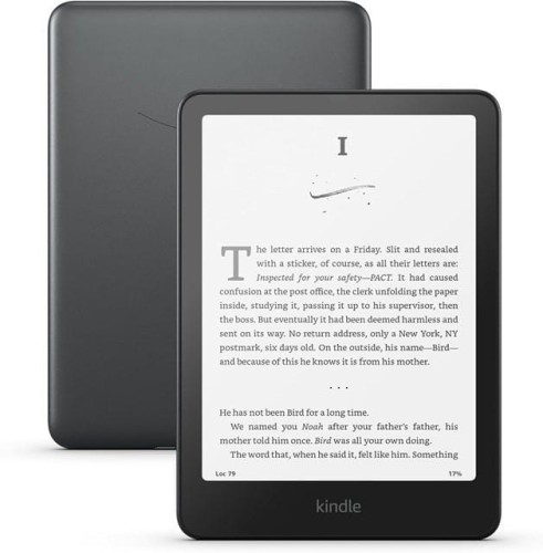 Ebook New Kindle Paperwhite (12th Generation) - 2024 release 7” glare-free 32GB Wi-Fi Wireless charging (Without Lockscreen Ads) Metallic Black
