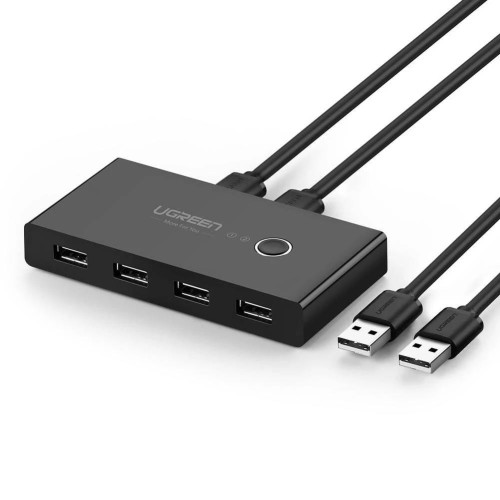Switch przełącznik KVM USB 2x4 UGREEN USB 2.0 US216 (czarny)