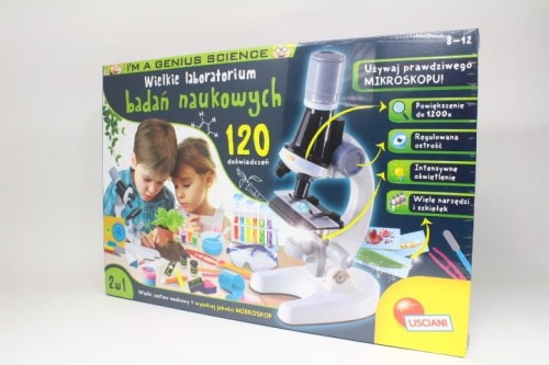 Im a Genius Science Wielkie laboratorium badań naukowych 120 eksperymentów mikroskop LISCIANI p3'