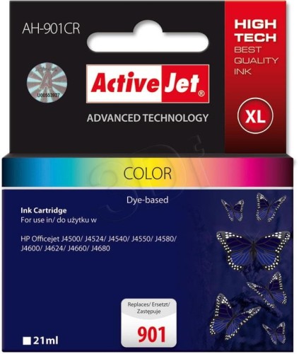 Activejet AH-901CR Tusz (zamiennik HP 901 CC656AE; Premium; 21 ml; kolor)