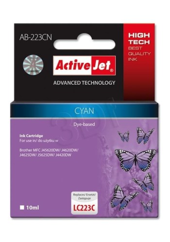 Activejet AB-223CN Tusz (zamiennik Brother LC223C; Supreme; 10 ml; niebieski)
