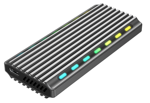 OBUDOWA USB 3.1 NA DYSK M.2 NVME, RGB, ALUMINIOWA