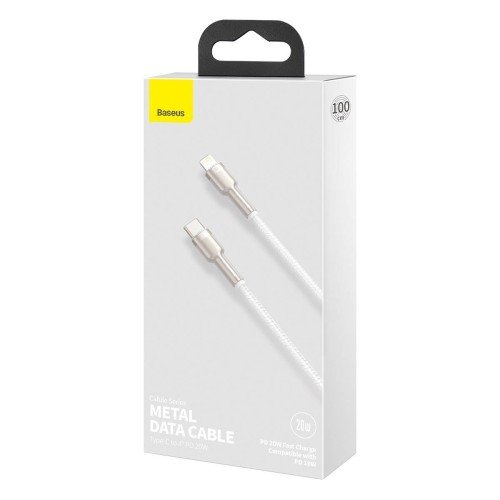 Kabel USB-C do Lightning Baseus Cafule, PD, 20W, 1m (biały)