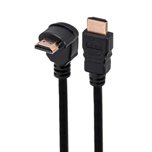 KABEL HDMI V2.0 KĄTOWY 4K OFC CZARNY, ZŁOTE KOŃCÓWKI, ETHERNET/3D 1,5M CL-108