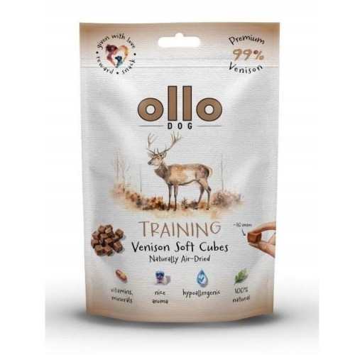 Ollo Air Dried Training Venison Cubes dla psa 80g