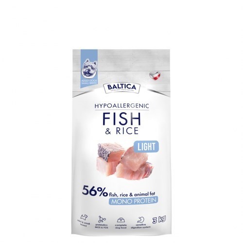 BALTICA NUTRACEUTIC Hypoallergenic Fish & Rice Light XS / S 3kg
