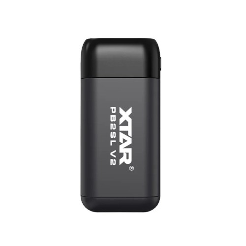 XTAR ŁADOWARKA Z FUNKCJĄ POWER BANK DO AKUMULATORÓW CYLINDRYCZNYCH LI-ION 18650/20700/21700 CZARNA - 2 KANAŁY PB2SLV2