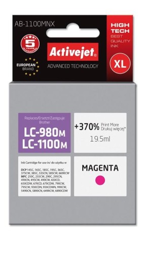 AB-1100MNX Tusz (zamiennik Brother LC1100M/980M; Supreme; 19,5 ml; purpurowy)