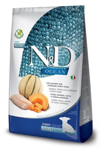 N&D Ocean Dog Cod, Pumpkin & Cantaloupe Melon Puppy Mini - sucha karma dla psa - 800g