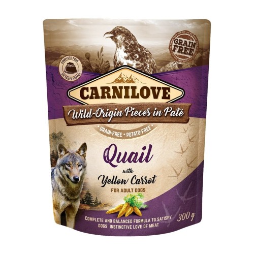 CARNILOVE DOG POUCH QUAIL&YELLOW CARROT 300G