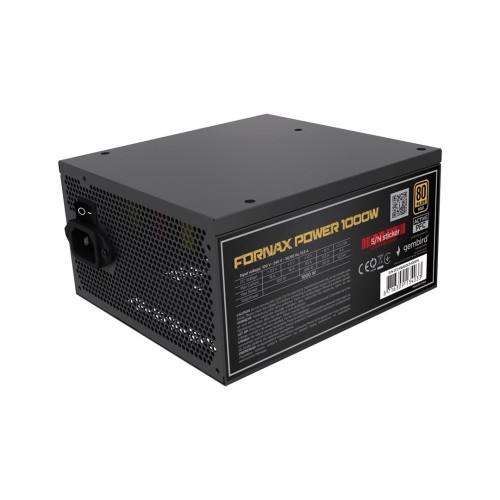 GEMBIRD ZASILACZ KOMPUTEROWY FORNAX POWER 1000W 80+ GOLD ATX, 1000W, AKTYWNE PFC, 12CM WENTYLATOR