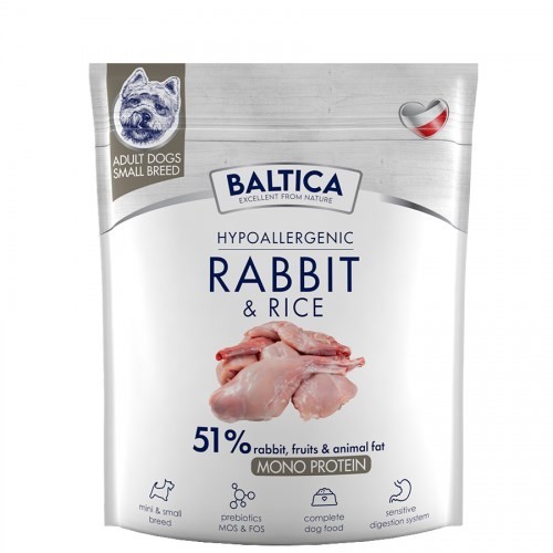 BALTICA NUTRACEUTIC Hypoallergenic Rabbit & Rice XS / S 1kg