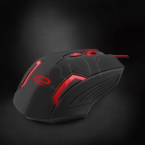 Mysz komputerowa Esperanza 6D EGM205R (optyczna; 2400 DPI; kolor czarny, kolor czerwony)