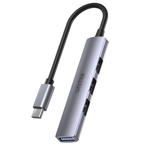 HUB USB-C 1XUSB-A 5 GBPS, 3XUSB-A 2.0 ALU