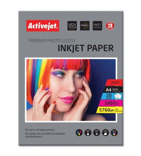 AP4-180G20 Papier fotograficzny błyszczący (A4; 20 szt.)